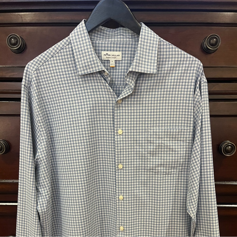 Peter Millar Gingham Dress Shirt